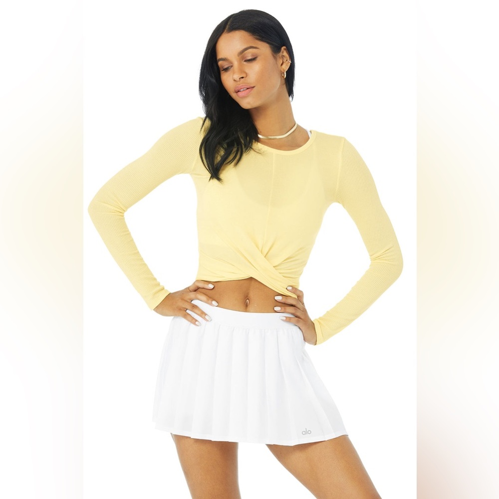 Alo yoga cover long sleeve top in buttercup